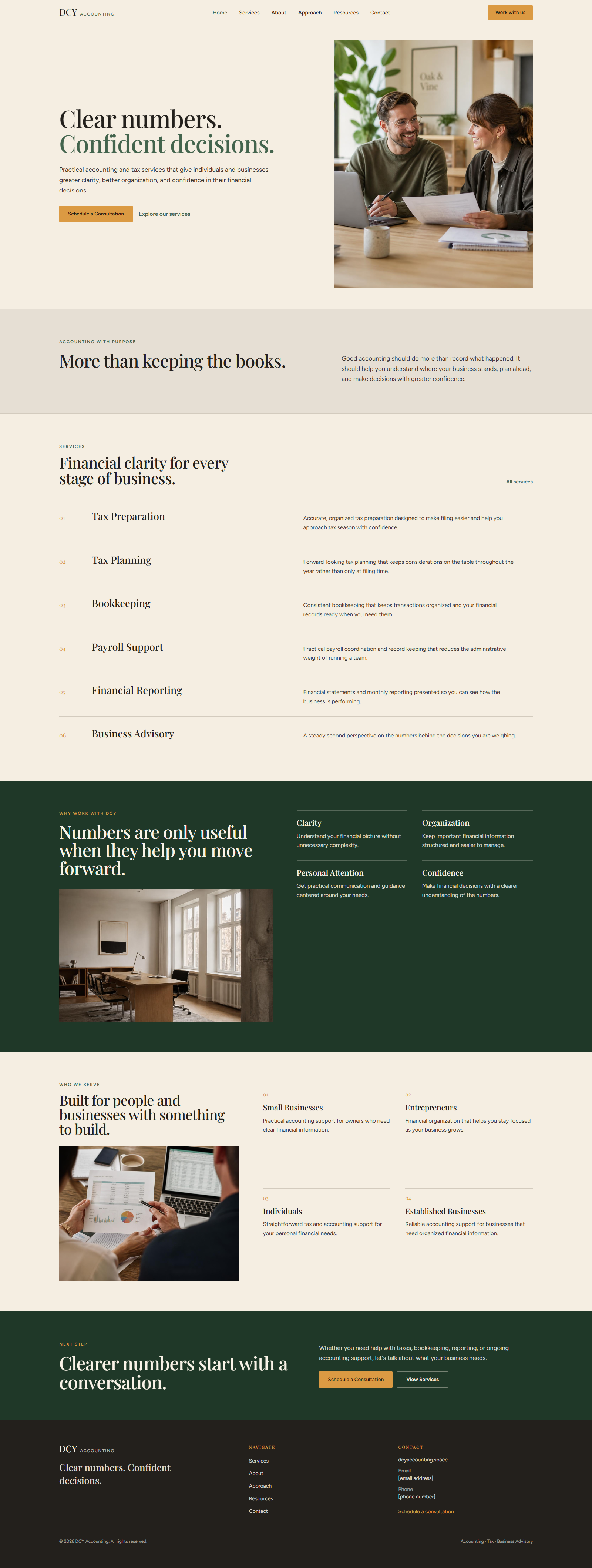 DCY Accounting website designed by AX Webdesign